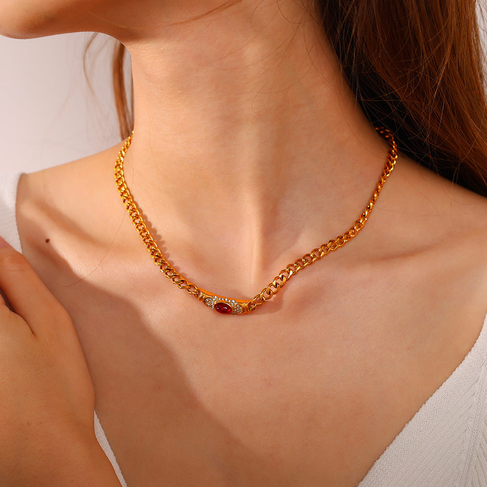 Vintage Mid-Century Geometric Choker Necklace With Premium Cat&