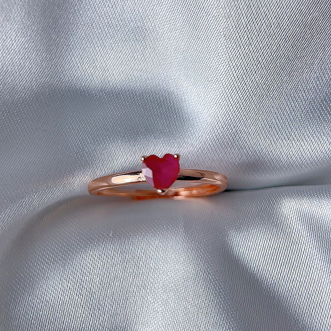 Rose Gold Setting Adjustable Ring With Natural Crystal
