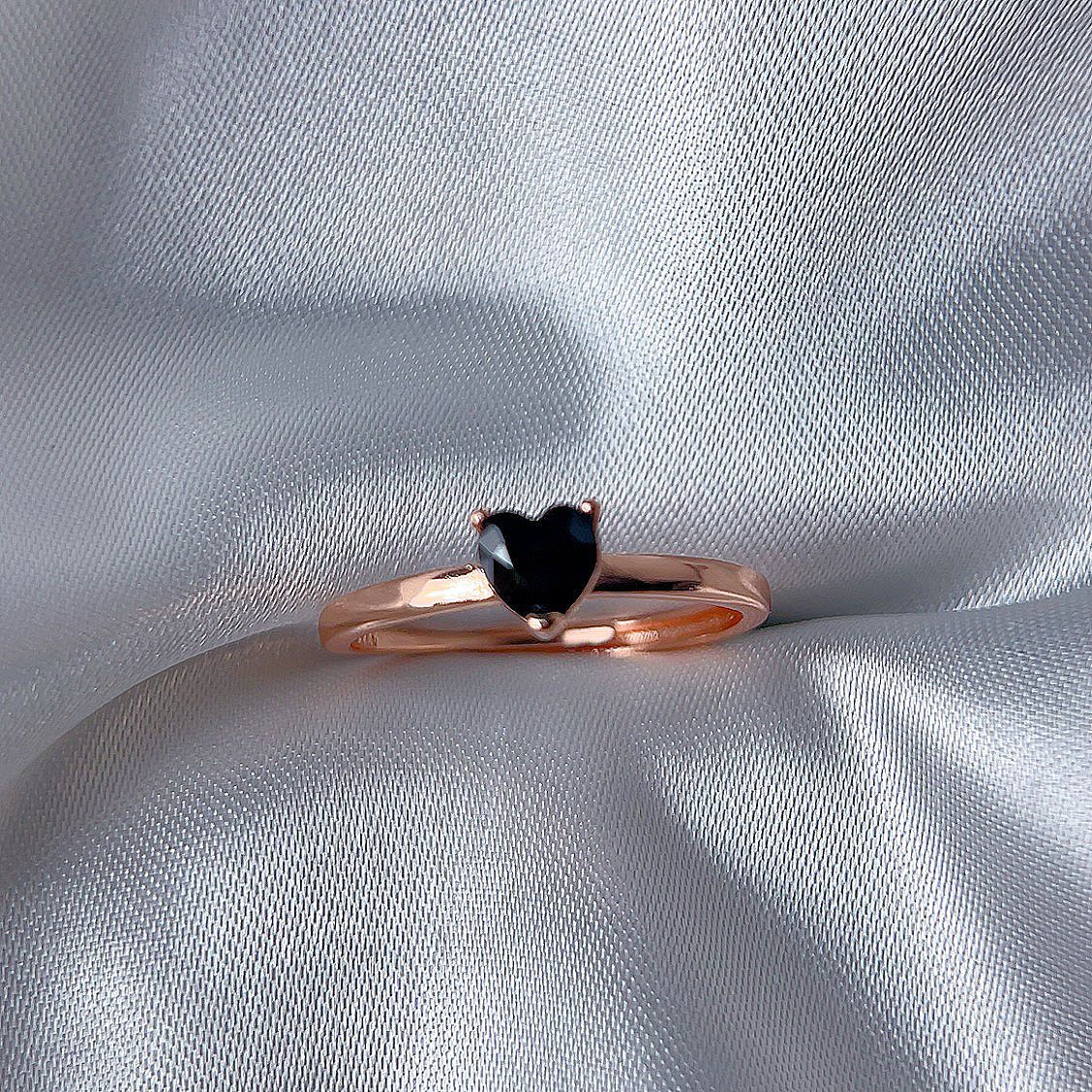 Rose Gold Setting Adjustable Ring With Natural Crystal