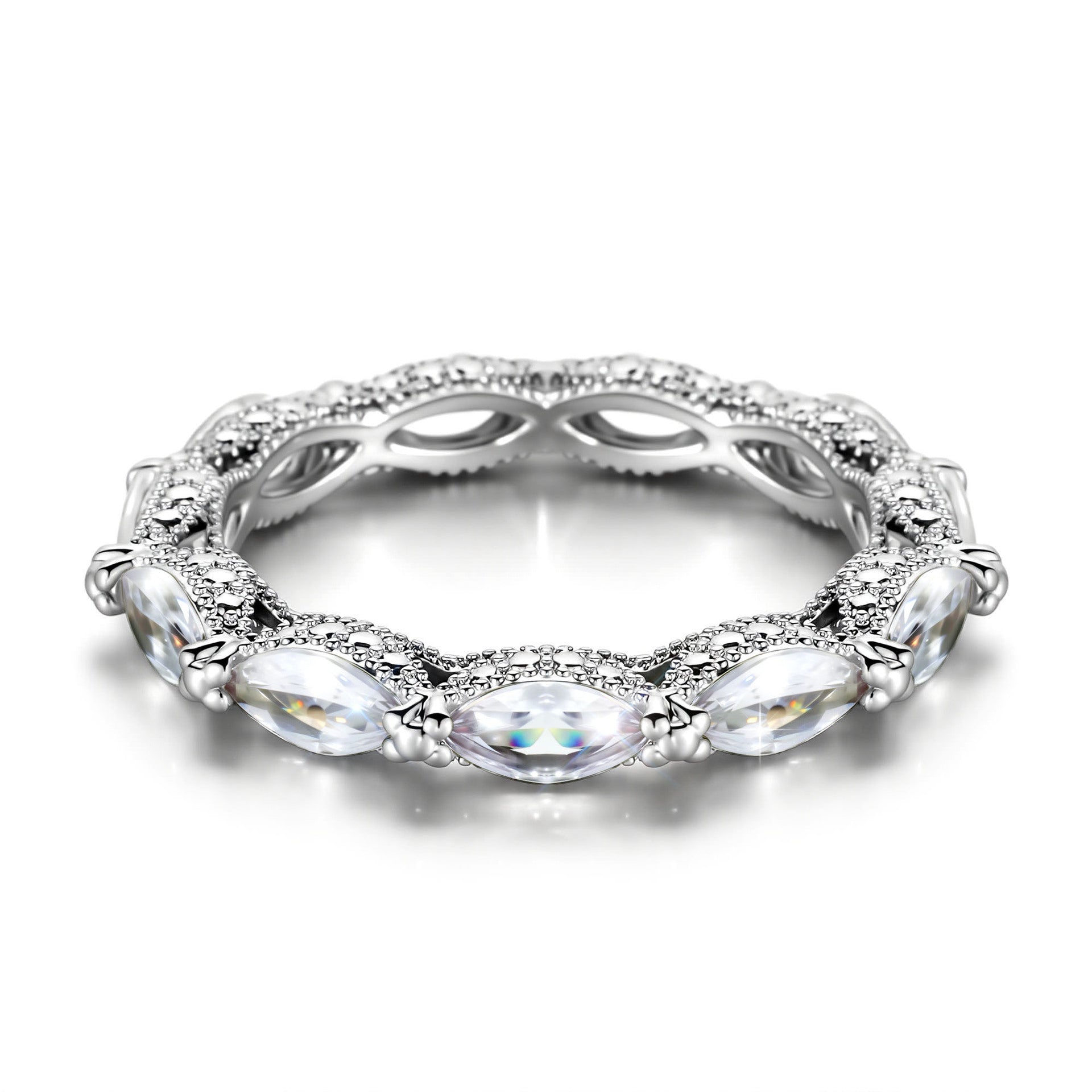 Fashionable Light-Luxury Zircon Womens Ring