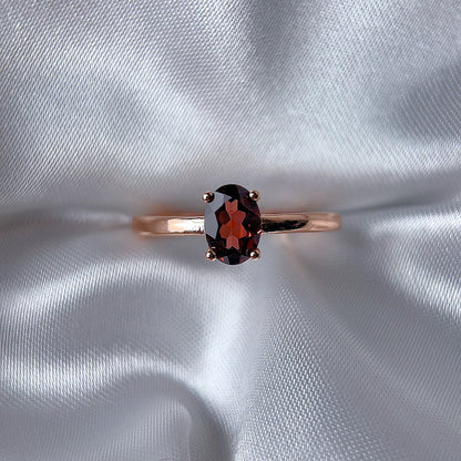 Rose Gold Setting Adjustable Ring With Natural Crystal