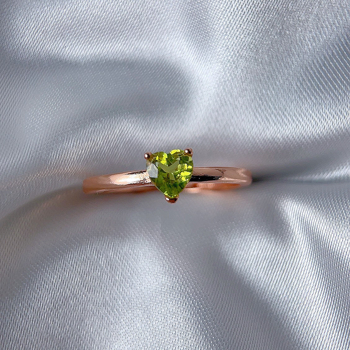 Rose Gold Setting Adjustable Ring With Natural Crystal